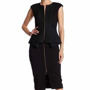 Ted Baker black peplum dress sz 8-10